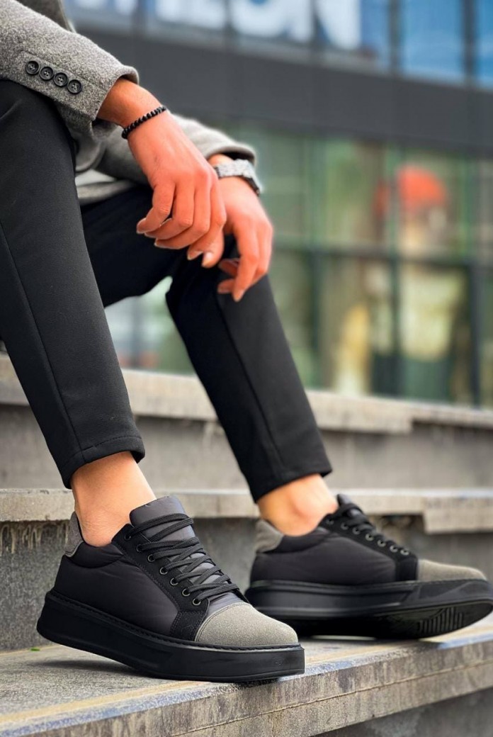 KB-X46 Erkek Günlük Bağcıklı Paraşüt Kumaş Süet Spor Sneaker Ayakkabı PKSST - Siyah/Gri KB-X46 Erkek Günlük Bağcıklı Paraşüt Kumaş Süet Spor Sneaker Ayakkabı PKSST - Siyah/Gri