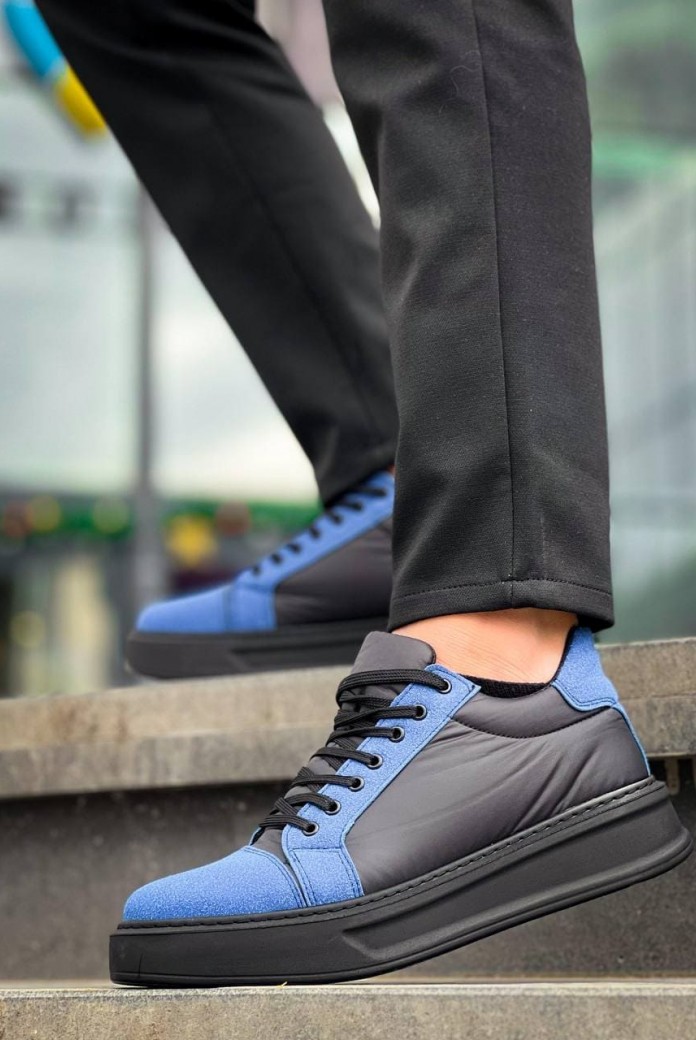 KB-X46 Erkek Günlük Bağcıklı Paraşüt Kumaş Süet Spor Sneaker Ayakkabı PKSST - Siyah/Mavi KB-X46 Erkek Günlük Bağcıklı Paraşüt Kumaş Süet Spor Sneaker Ayakkabı PKSST - Siyah/Mavi