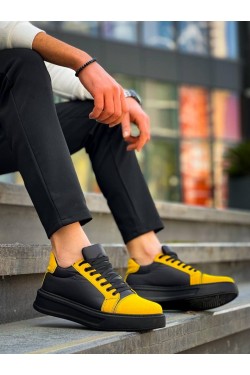 KB-X46 Erkek Günlük Bağcıklı Paraşüt Kumaş Süet Spor Sneaker Ayakkabı PKSST - Siyah/Sarı KB-X46 Erkek Günlük Bağcıklı Paraşüt Kumaş Süet Spor Sneaker Ayakkabı PKSST - Siyah/Sarı