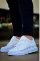 KB-X500 Erkek Günlük Bağcıklı Cilt Spor Sneaker Ayakkabı CBT - Beyaz