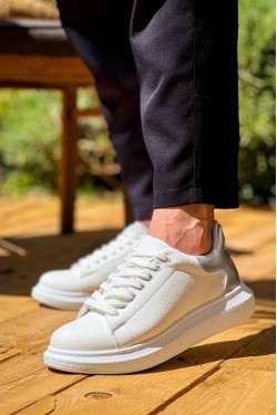 KB-X500 Erkek Günlük Bağcıklı Cilt Spor Sneaker Ayakkabı CBT - Beyaz/Silver KB-X500 Erkek Günlük Bağcıklı Cilt Spor Sneaker Ayakkabı CBT - Beyaz/Silver