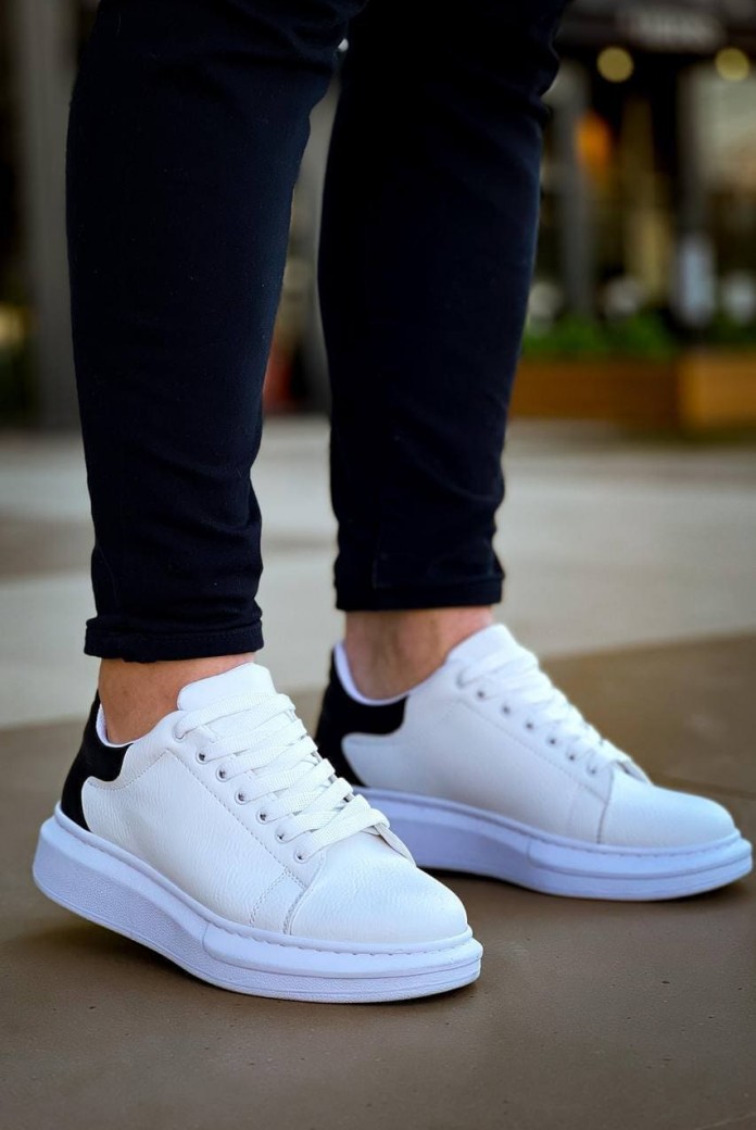 KB-X500 Erkek Günlük Bağcıklı Cilt Spor Sneaker Ayakkabı CBT - Beyaz/Siyah KB-X500 Erkek Günlük Bağcıklı Cilt Spor Sneaker Ayakkabı CBT - Beyaz/Siyah