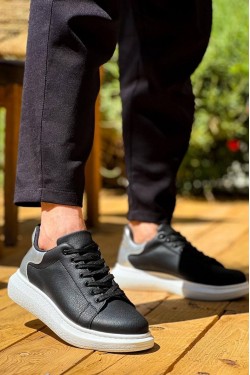 KB-X500 Erkek Günlük Bağcıklı Cilt Spor Sneaker Ayakkabı CBT - Siyah/Silver KB-X500 Erkek Günlük Bağcıklı Cilt Spor Sneaker Ayakkabı CBT - Siyah/Silver