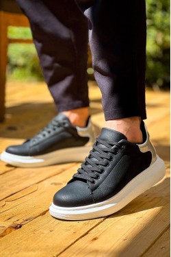 KB-X500 Erkek Günlük Bağcıklı Cilt Spor Sneaker Ayakkabı CBT - Siyah/Silver KB-X500 Erkek Günlük Bağcıklı Cilt Spor Sneaker Ayakkabı CBT - Siyah/Silver