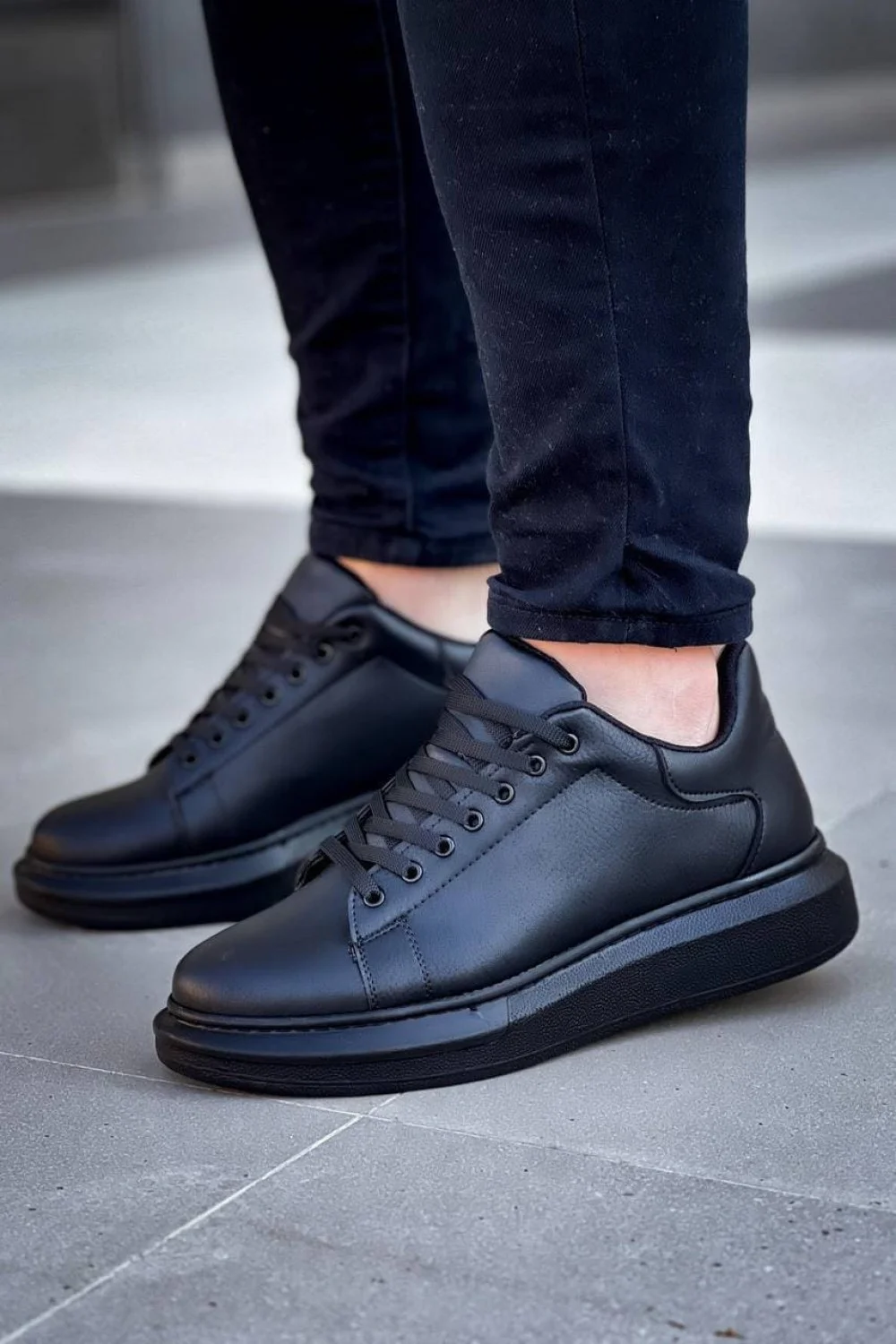 KB-X500 Erkek Günlük Bağcıklı Cilt Spor Sneaker Ayakkabı CST - Siyah KB-X500 Erkek Günlük Bağcıklı Cilt Spor Sneaker Ayakkabı CST - Siyah