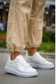 KB-X500 Erkek Günlük Bağcıklı Silver Baskılı Cilt Spor Sneaker Ayakkabı CBT - Beyaz