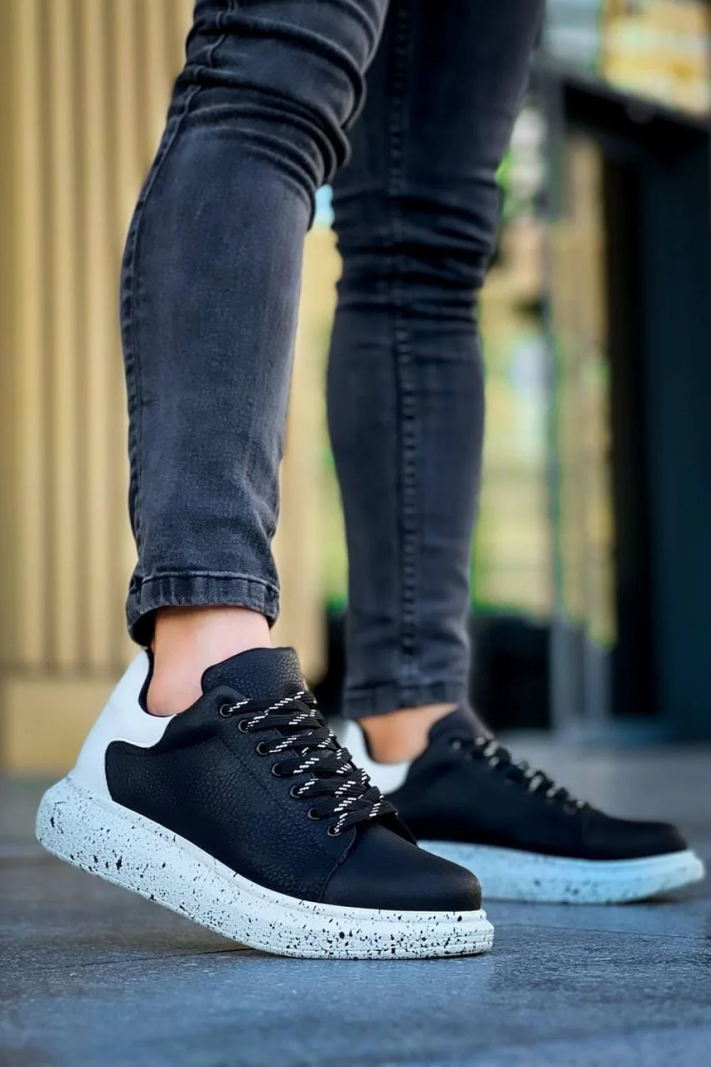 KB-X500 Erkek Günlük Bağcıklı Special Baskılı Cilt Spor Sneaker Ayakkabı CBT - Siyah/Beyaz KB-X500 Erkek Günlük Bağcıklı Special Baskılı Cilt Spor Sneaker Ayakkabı CBT - Siyah/Beyaz