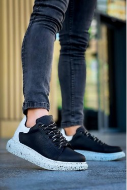 KB-X500 Erkek Günlük Bağcıklı Special Baskılı Cilt Spor Sneaker Ayakkabı CBT - Siyah/Beyaz KB-X500 Erkek Günlük Bağcıklı Special Baskılı Cilt Spor Sneaker Ayakkabı CBT - Siyah/Beyaz