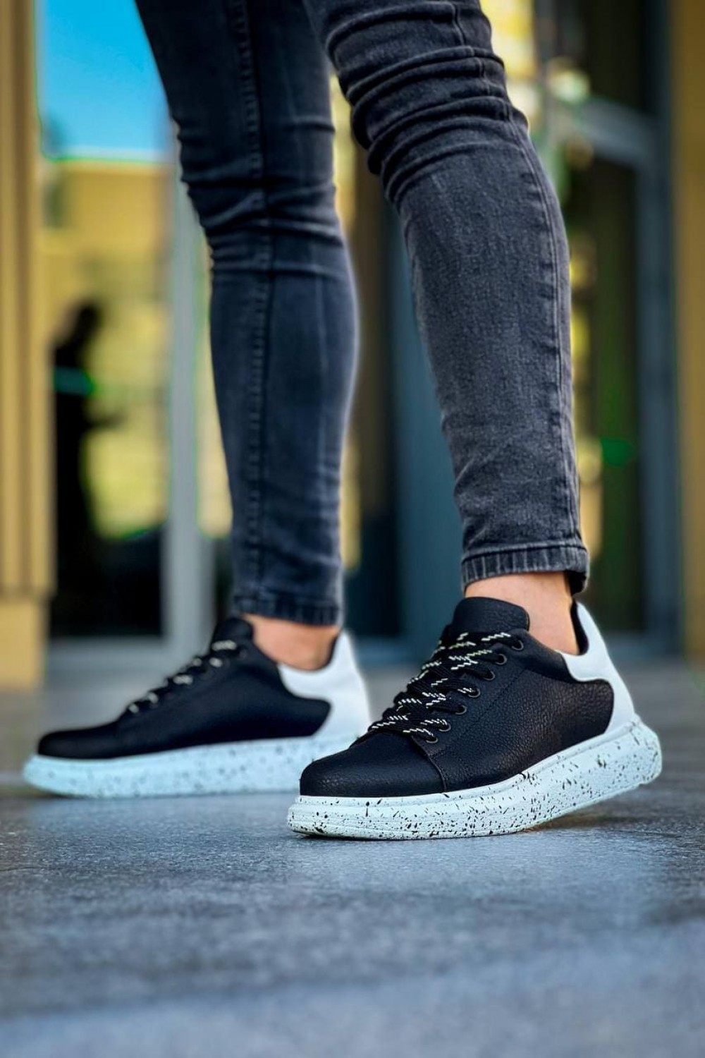KB-X500 Erkek Günlük Bağcıklı Special Baskılı Cilt Spor Sneaker Ayakkabı CBT - Siyah/Beyaz KB-X500 Erkek Günlük Bağcıklı Special Baskılı Cilt Spor Sneaker Ayakkabı CBT - Siyah/Beyaz