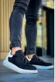 KB-X500 Erkek Günlük Bağcıklı Special Baskılı Cilt Spor Sneaker Ayakkabı CBT - Siyah/Beyaz