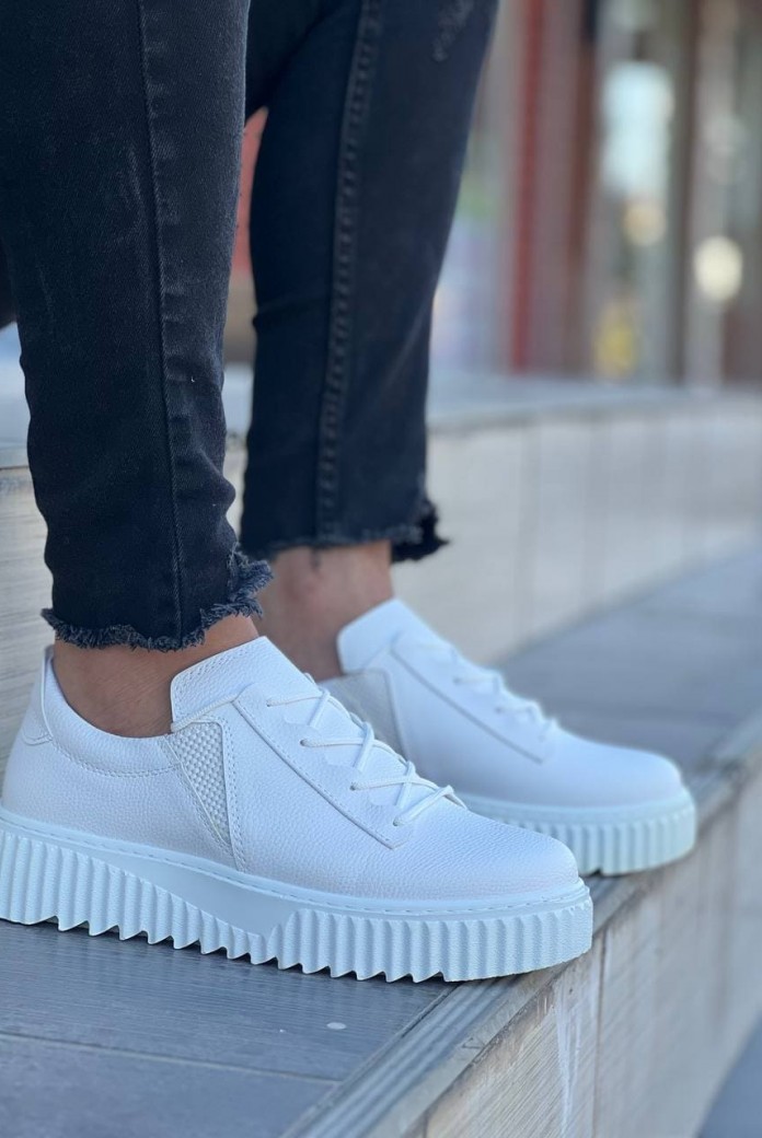 KB-X502 Erkek Günlük Bağcıklı Cilt Spor Sneaker Ayakkabı CBT - Beyaz KB-X502 Erkek Günlük Bağcıklı Cilt Spor Sneaker Ayakkabı CBT - Beyaz