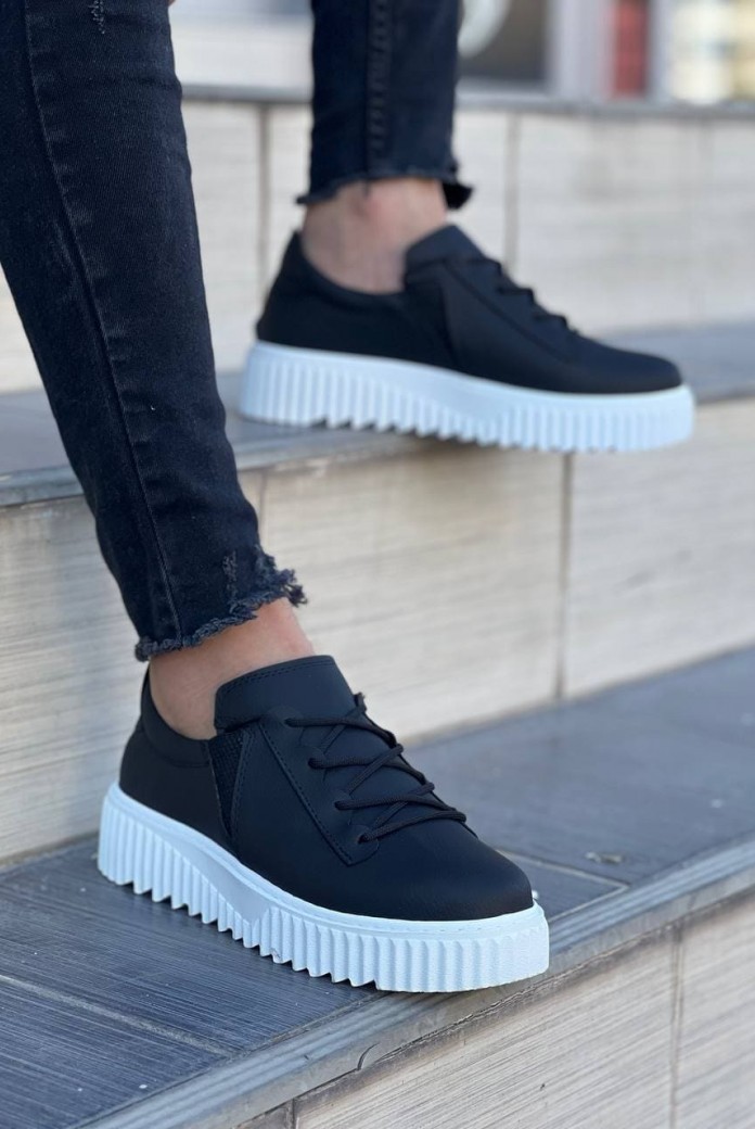 KB-X502 Erkek Günlük Bağcıklı Cilt Spor Sneaker Ayakkabı CBT - Siyah KB-X502 Erkek Günlük Bağcıklı Cilt Spor Sneaker Ayakkabı CBT - Siyah
