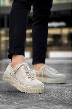KB-X502 Erkek Günlük Bağcıklı Süet Spor Sneaker Ayakkabı SBT - Bej KB-X502 Erkek Günlük Bağcıklı Süet Spor Sneaker Ayakkabı SBT - Bej