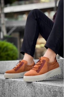 KB-X502 Erkek Günlük Bağcıklı Süet Spor Sneaker Ayakkabı SKT - Taba KB-X502 Erkek Günlük Bağcıklı Süet Spor Sneaker Ayakkabı SKT - Taba