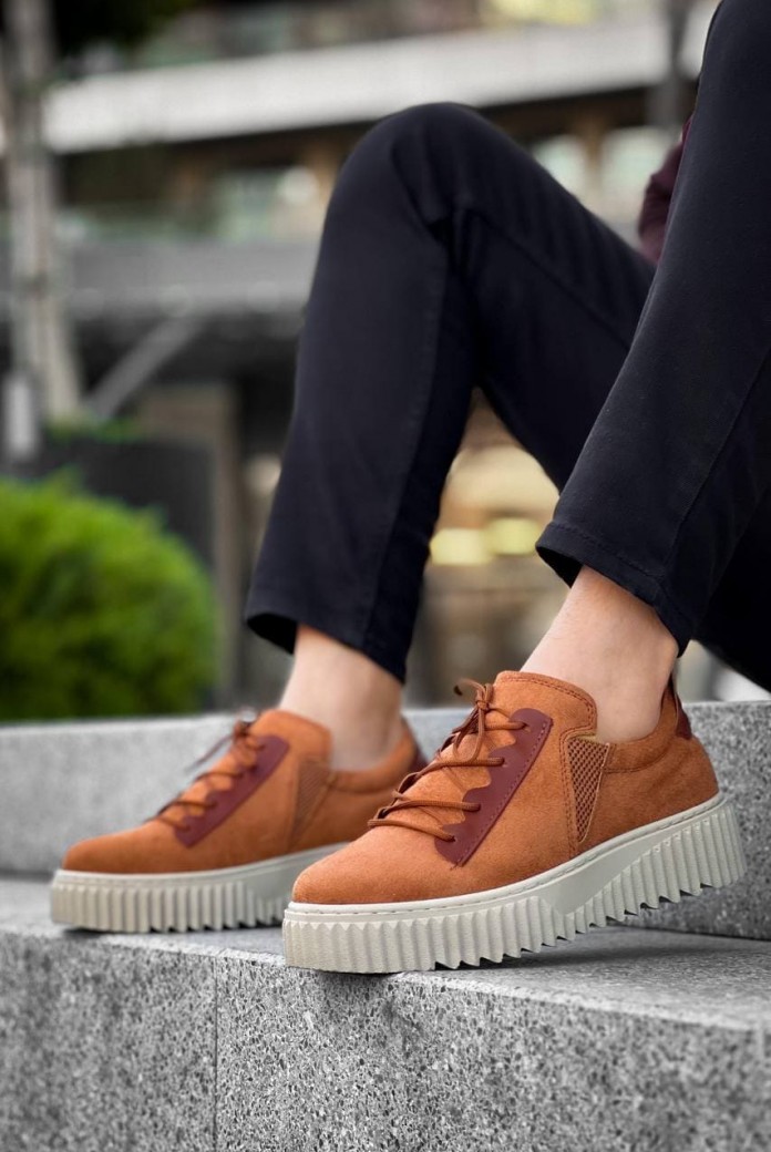 KB-X502 Erkek Günlük Bağcıklı Süet Spor Sneaker Ayakkabı SKT - Taba KB-X502 Erkek Günlük Bağcıklı Süet Spor Sneaker Ayakkabı SKT - Taba