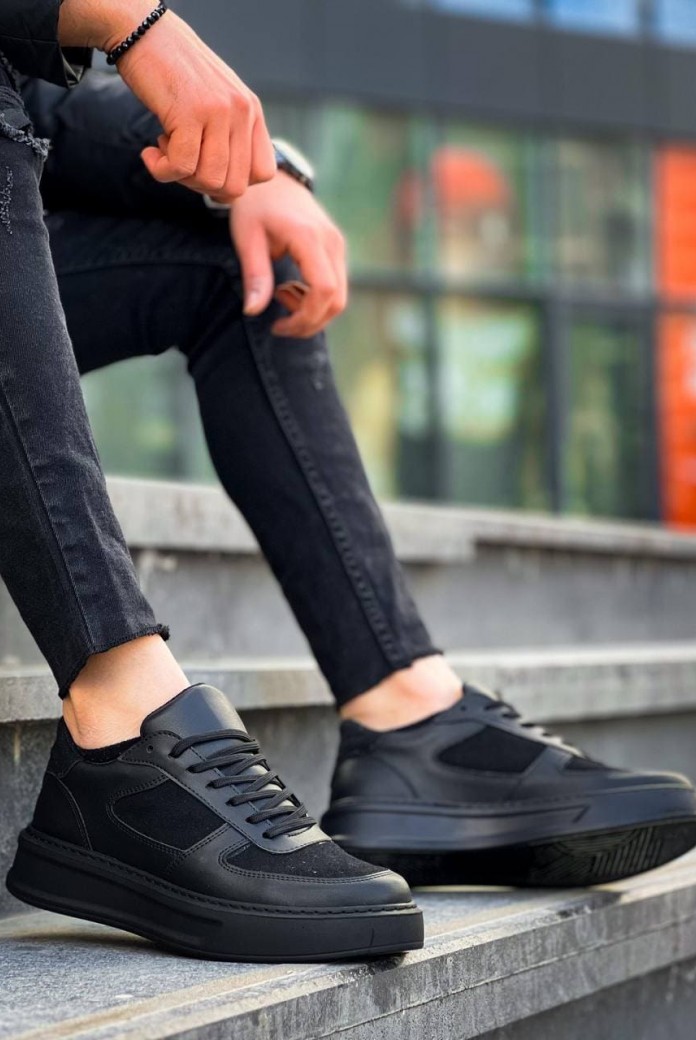 KB-X8 Erkek Günlük Bağcıklı Cilt Süet Spor Sneaker Ayakkabı CSST - Siyah KB-X8 Erkek Günlük Bağcıklı Cilt Süet Spor Sneaker Ayakkabı CSST - Siyah