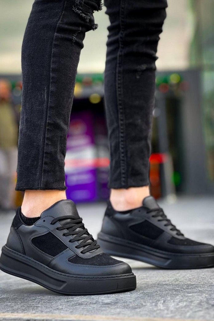 KB-X8 Erkek Günlük Bağcıklı Cilt Süet Spor Sneaker Ayakkabı CSST - Siyah KB-X8 Erkek Günlük Bağcıklı Cilt Süet Spor Sneaker Ayakkabı CSST - Siyah