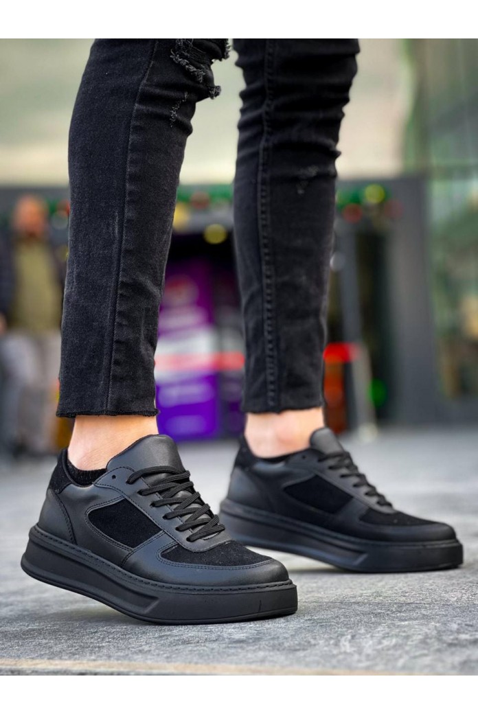 KB-X8 Erkek Günlük Bağcıklı Cilt Süet Spor Sneaker Ayakkabı CSST - Siyah KB-X8 Erkek Günlük Bağcıklı Cilt Süet Spor Sneaker Ayakkabı CSST - Siyah