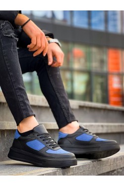 KB-X8 Erkek Günlük Bağcıklı Cilt Süet Spor Sneaker Ayakkabı CSST - Siyah/Mavi KB-X8 Erkek Günlük Bağcıklı Cilt Süet Spor Sneaker Ayakkabı CSST - Siyah/Mavi