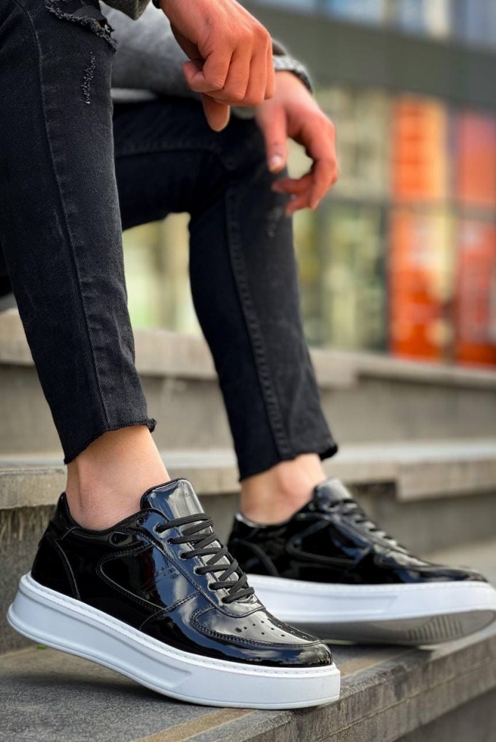 KB-X8 Erkek Günlük Bağcıklı Rugan Spor Sneaker Ayakkabı RBT - Siyah KB-X8 Erkek Günlük Bağcıklı Rugan Spor Sneaker Ayakkabı RBT - Siyah