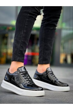 KB-X8 Erkek Günlük Bağcıklı Rugan Spor Sneaker Ayakkabı RBT - Siyah KB-X8 Erkek Günlük Bağcıklı Rugan Spor Sneaker Ayakkabı RBT - Siyah
