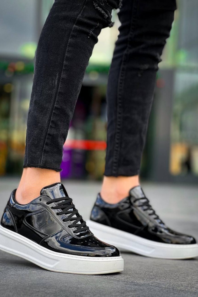 KB-X8 Erkek Günlük Bağcıklı Rugan Spor Sneaker Ayakkabı RBT - Siyah KB-X8 Erkek Günlük Bağcıklı Rugan Spor Sneaker Ayakkabı RBT - Siyah