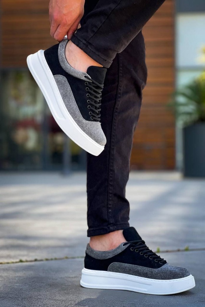KB005 Erkek Günlük Bağcıklı Süet Spor Sneaker Ayakkabı SBT - Siyah/Gri KB005 Erkek Günlük Bağcıklı Süet Spor Sneaker Ayakkabı SBT - Siyah/Gri