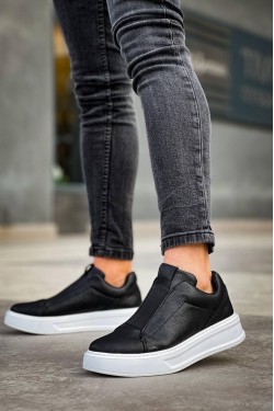 KB007 Erkek Günlük Bağcıksız Cilt Spor Sneaker Ayakkabı CBT - Siyah KB007 Erkek Günlük Bağcıksız Cilt Spor Sneaker Ayakkabı CBT - Siyah