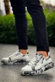 KB02 Erkek Günlük Bağcıklı Fermuarlı Boyalı Croco Cilt Spor Sneaker Ayakkabı CRT - Beyaz/Siyah KB02 Erkek Günlük Bağcıklı Fermuarlı Boyalı Croco Cilt Spor Sneaker Ayakkabı CRT - Beyaz/Siyah