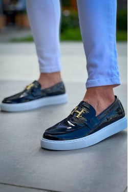 KB027 Erkek Günlük Bağcıksız H Tokalı Rugan Klasik Ayakkabı RBT - Siyah KB027 Erkek Günlük Bağcıksız H Tokalı Rugan Klasik Ayakkabı RBT - Siyah