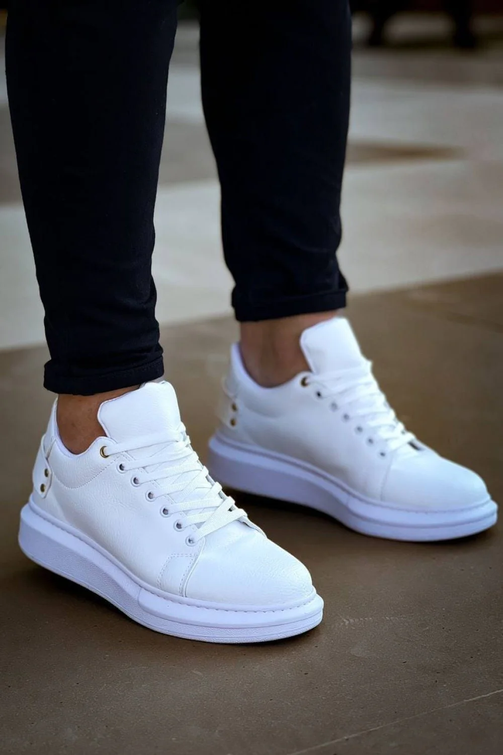 KB047 Erkek Günlük Bağcıklı Cilt Spor Sneaker Ayakkabı CBT - Beyaz KB047 Erkek Günlük Bağcıklı Cilt Spor Sneaker Ayakkabı CBT - Beyaz
