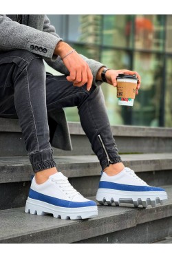 KB056 Erkek Günlük Bağcıklı Cilt Süet Spor Sneaker Ayakkabı CSBT - Beyaz/Mavi KB056 Erkek Günlük Bağcıklı Cilt Süet Spor Sneaker Ayakkabı CSBT - Beyaz/Mavi