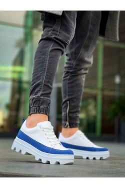 KB056 Erkek Günlük Bağcıklı Cilt Süet Spor Sneaker Ayakkabı CSBT - Beyaz/Mavi KB056 Erkek Günlük Bağcıklı Cilt Süet Spor Sneaker Ayakkabı CSBT - Beyaz/Mavi