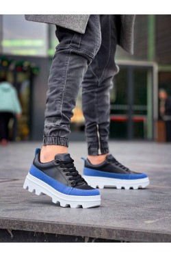 KB056 Erkek Günlük Bağcıklı Cilt Süet Spor Sneaker Ayakkabı CSBT - Siyah/Mavi KB056 Erkek Günlük Bağcıklı Cilt Süet Spor Sneaker Ayakkabı CSBT - Siyah/Mavi