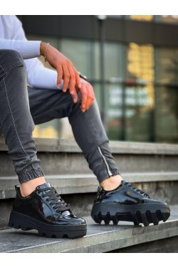 KB056 Erkek Günlük Bağcıklı Rugan Spor Sneaker Ayakkabı RST - Siyah KB056 Erkek Günlük Bağcıklı Rugan Spor Sneaker Ayakkabı RST - Siyah