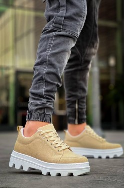 KB056 Erkek Günlük Bağcıklı Süet Spor Sneaker Ayakkabı SBT - Bej KB056 Erkek Günlük Bağcıklı Süet Spor Sneaker Ayakkabı SBT - Bej