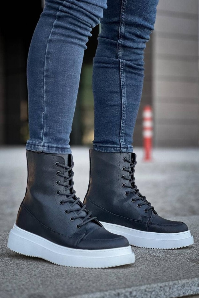 KB0991 Erkek Spor Günlük Bağcıklı Cilt Bot CBT - Siyah KB0991 Erkek Spor Günlük Bağcıklı Cilt Bot CBT - Siyah