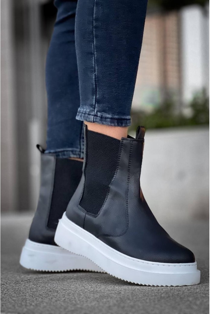 KB0992 Erkek Spor Günlük Bağcıksız Cilt Bot CBT - Siyah