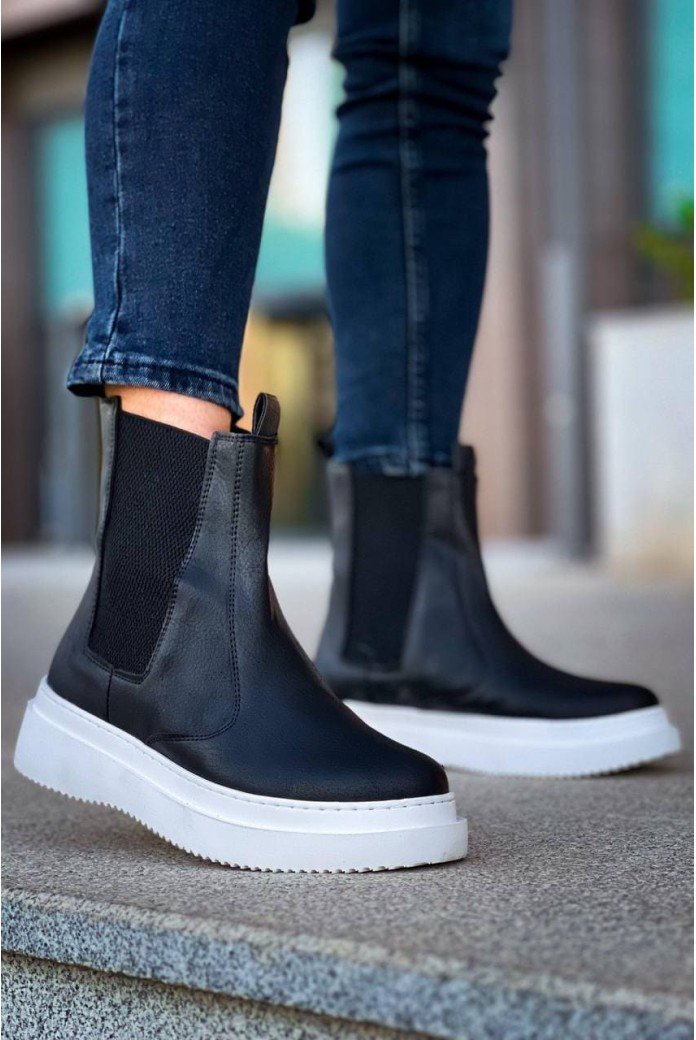 KB0992 Erkek Spor Günlük Bağcıksız Cilt Bot CBT - Siyah