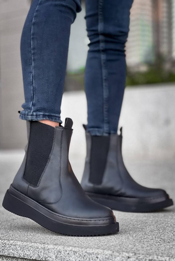 KB0992 Erkek Spor Günlük Bağcıksız Cilt Bot CST - Siyah KB0992 Erkek Spor Günlük Bağcıksız Cilt Bot CST - Siyah