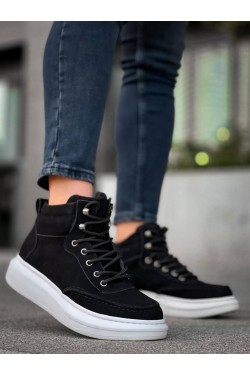 KB0994 Erkek Spor Günlük Bağcıklı Süet Bot SBT - Siyah