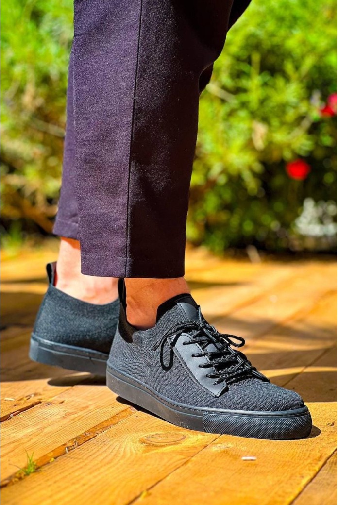 KB110 Erkek Günlük Bağcıklı Triko Spor Sneaker Ayakkabı TST - Siyah KB110 Erkek Günlük Bağcıklı Triko Spor Sneaker Ayakkabı TST - Siyah
