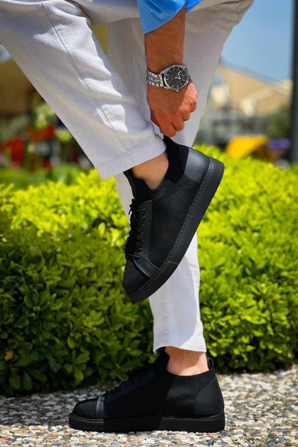 KB112 Erkek Günlük Bağcıklı Triko Spor Sneaker Ayakkabı TST - Siyah KB112 Erkek Günlük Bağcıklı Triko Spor Sneaker Ayakkabı TST - Siyah