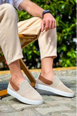 KB114 Erkek Günlük Bağcıksız Triko Spor Sneaker Ayakkabı TBT - Bej/Taba KB114 Erkek Günlük Bağcıksız Triko Spor Sneaker Ayakkabı TBT - Bej/Taba