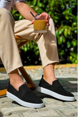 KB114 Erkek Günlük Bağcıksız Triko Spor Sneaker Ayakkabı TBT - Siyah KB114 Erkek Günlük Bağcıksız Triko Spor Sneaker Ayakkabı TBT - Siyah