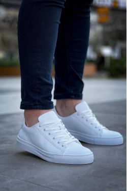 KB122 Erkek Günlük Bağcıklı Cilt Spor Sneaker Ayakkabı CBT - Beyaz KB122 Erkek Günlük Bağcıklı Cilt Spor Sneaker Ayakkabı CBT - Beyaz