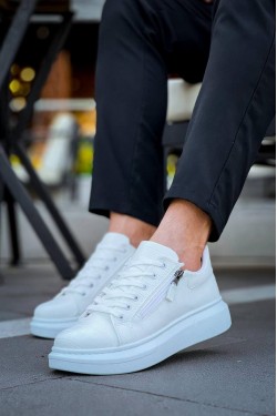 KB309 Erkek Günlük Bağcıklı Fermuarlı Croco Desenli Cilt Spor Sneaker Ayakkabı CBT - Beyaz KB309 Erkek Günlük Bağcıklı Fermuarlı Croco Desenli Cilt Spor Sneaker Ayakkabı CBT - Beyaz