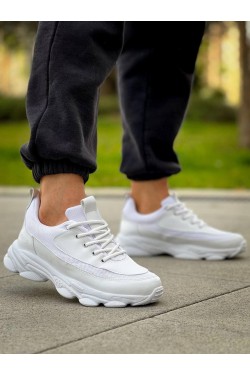 KB707 Erkek Günlük Bağcıklı Cilt Triko Spor Sneaker Ayakkabı CTBT - Beyaz KB707 Erkek Günlük Bağcıklı Cilt Triko Spor Sneaker Ayakkabı CTBT - Beyaz