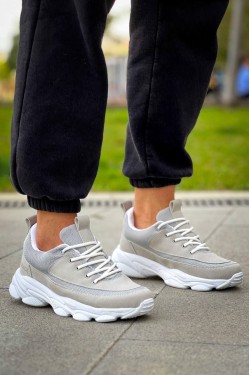 KB707 Erkek Günlük Bağcıklı Süet Triko Spor Sneaker Ayakkabı STBT - Gri KB707 Erkek Günlük Bağcıklı Süet Triko Spor Sneaker Ayakkabı STBT - Gri