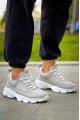 KB707 Erkek Günlük Bağcıklı Süet Triko Spor Sneaker Ayakkabı STBT - Gri
